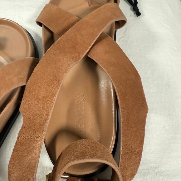 A.Emery Jalen Suede and Leather Strappy Sandals Size 41 10 Brown - Picture 8 of 12
